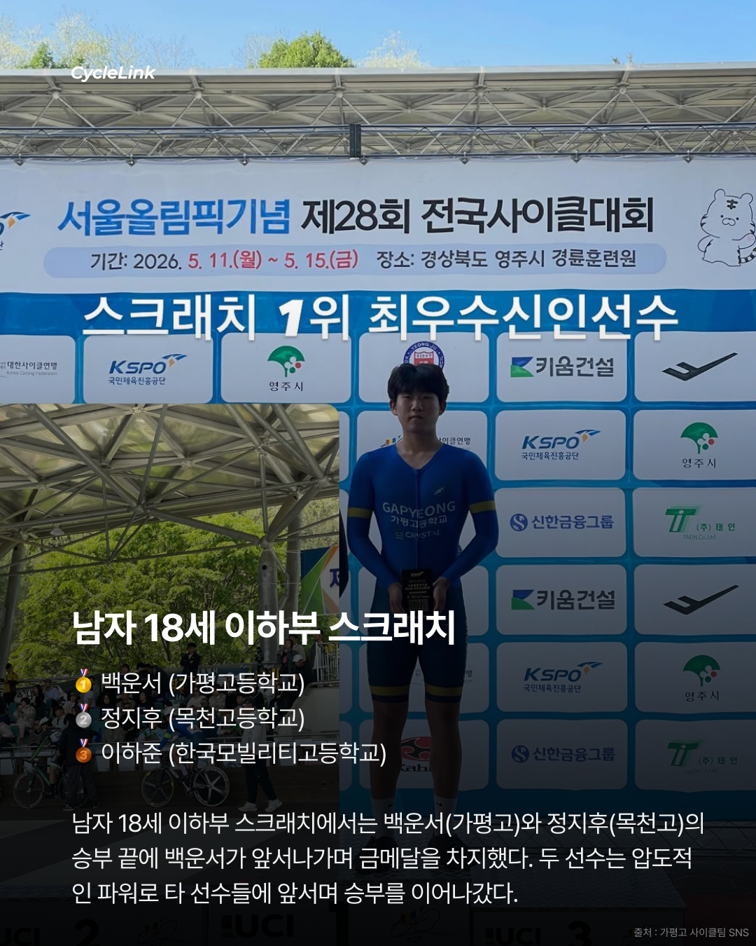 제28회 서울올림픽기념 전국사이클대회 : 스크래치·포인트·제외경기 결과 · 사진 7