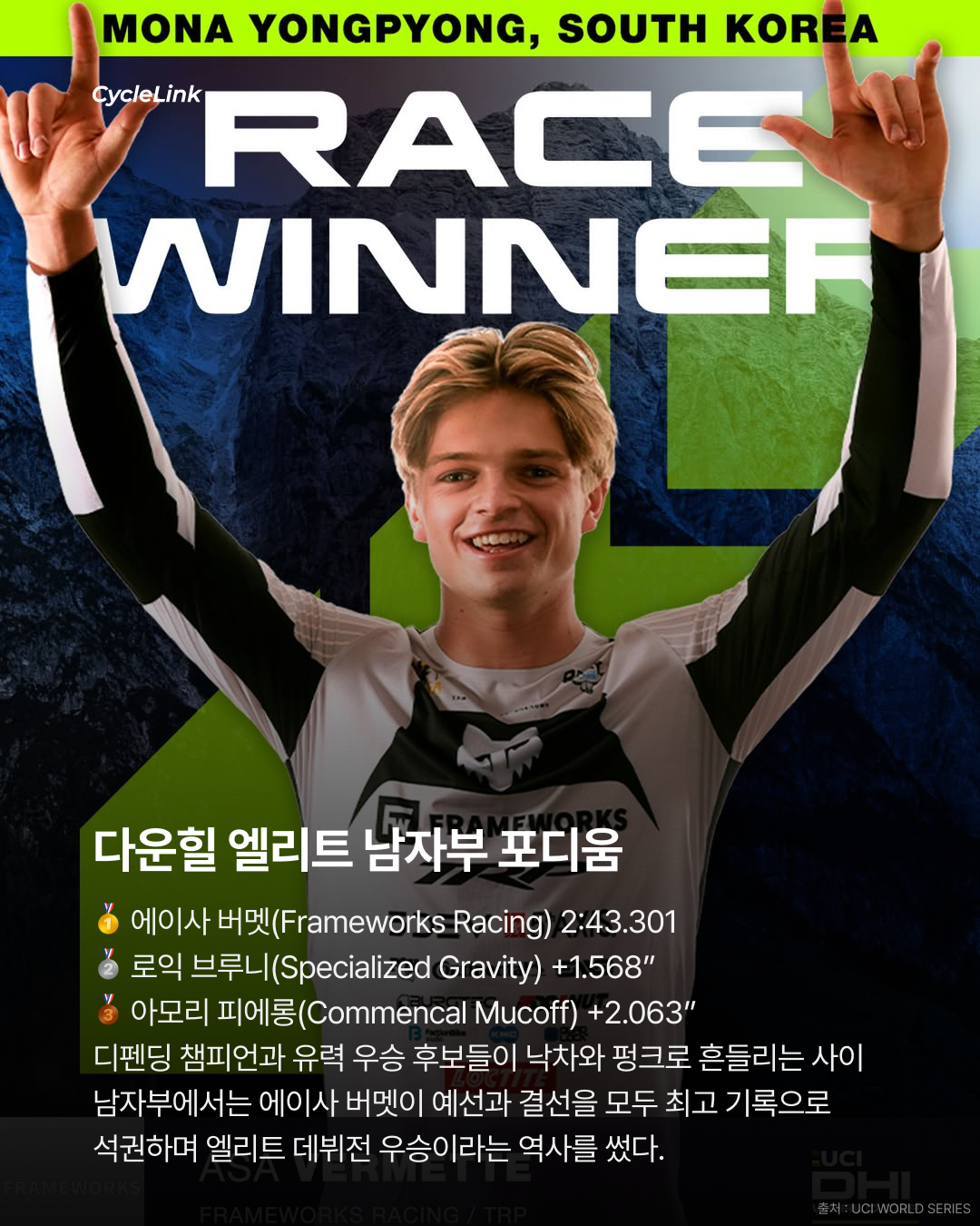2026 WHOOP UCI MTB World Series 모나 용평 DHI 리뷰 · 사진 5