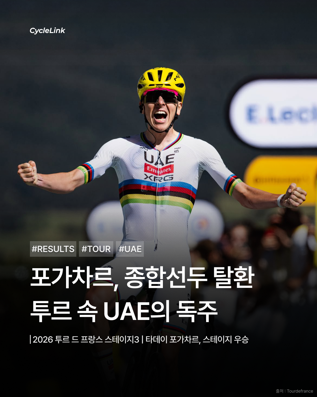 포가차르, 종합선두 탈환, 투르 속 UAE의 독주 · 사진 1