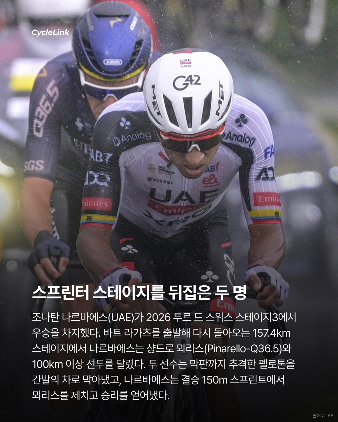 2026 투르 드 스위스 스테이지3 | 폭우를 뚫고 성공한 BA 나르바에스, 스테이지 승리 · 사진 2