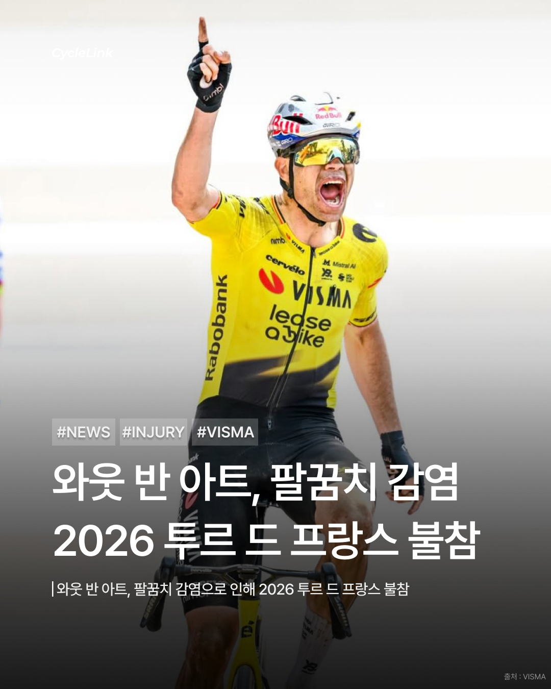 와웃 반 아트, 팔꿈치 감염 2026 투르 드 프랑스 불참 · 사진 1