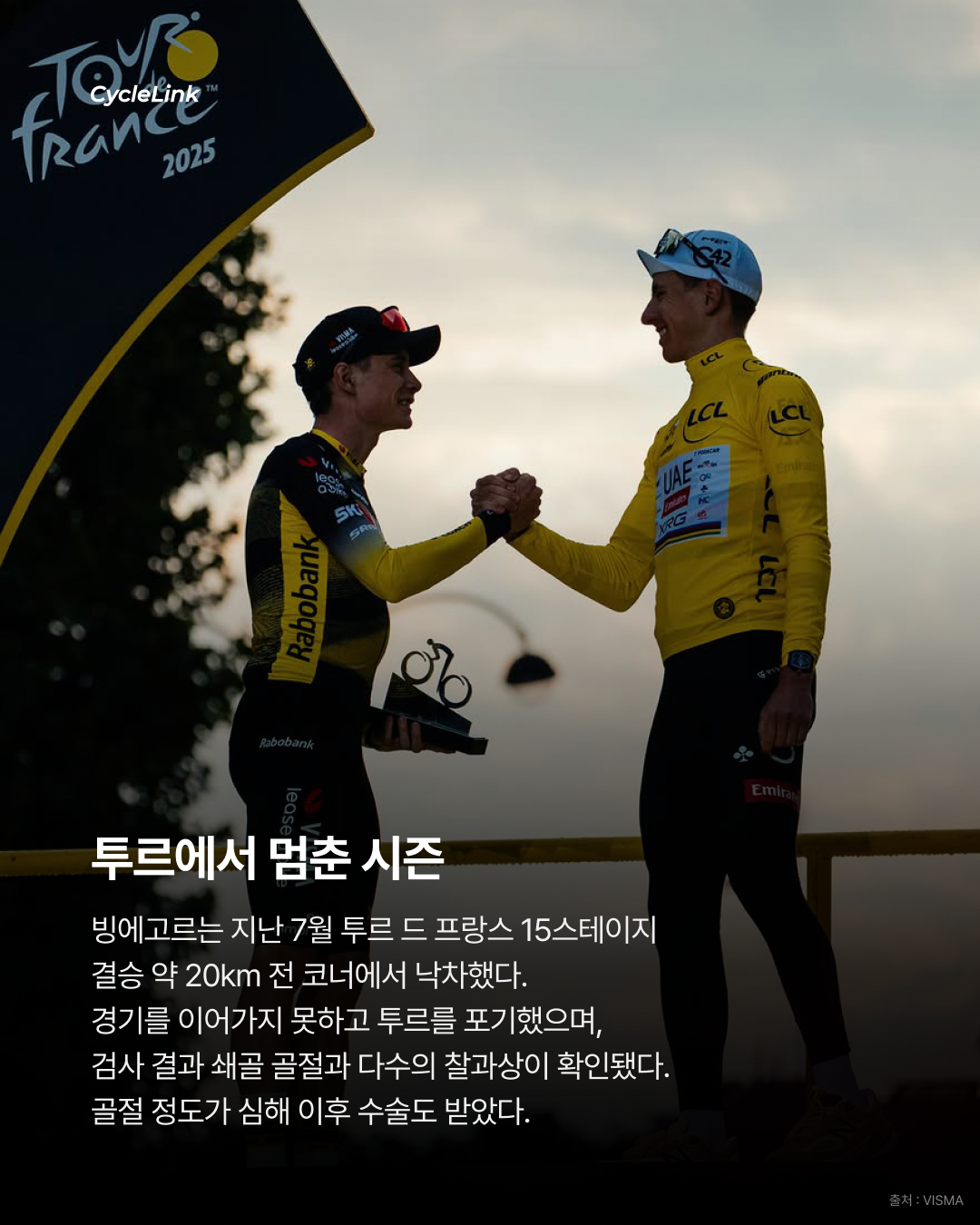 요나스 빙에고르, 투르 낙차 부상 여파로 올해 남은 레이스 불참 · 사진 3