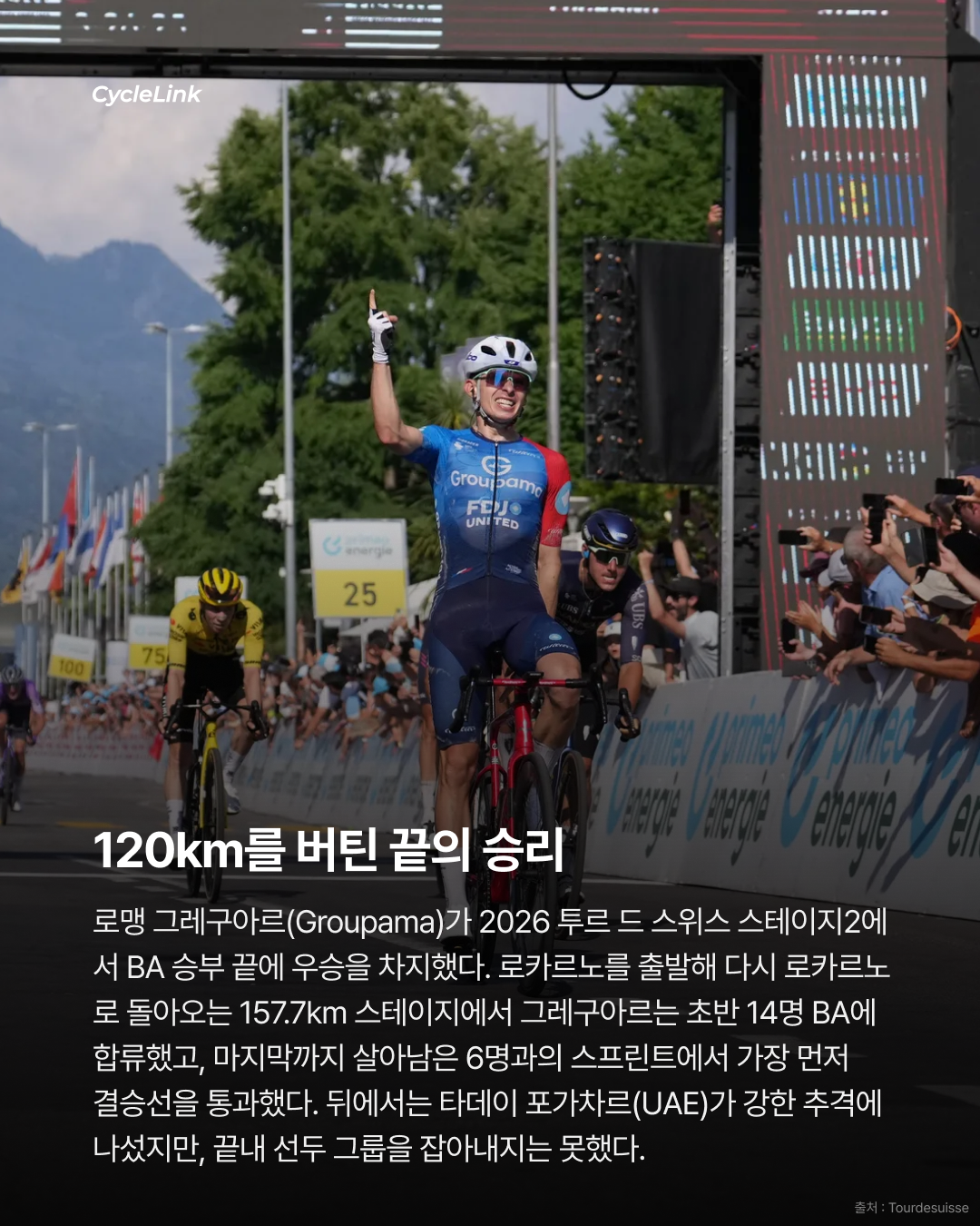 2026 투르 드 스위스 스테이지2 | 그레구아르, 스프린트 우승 BA에서 만든 값진 승리 · 사진 2