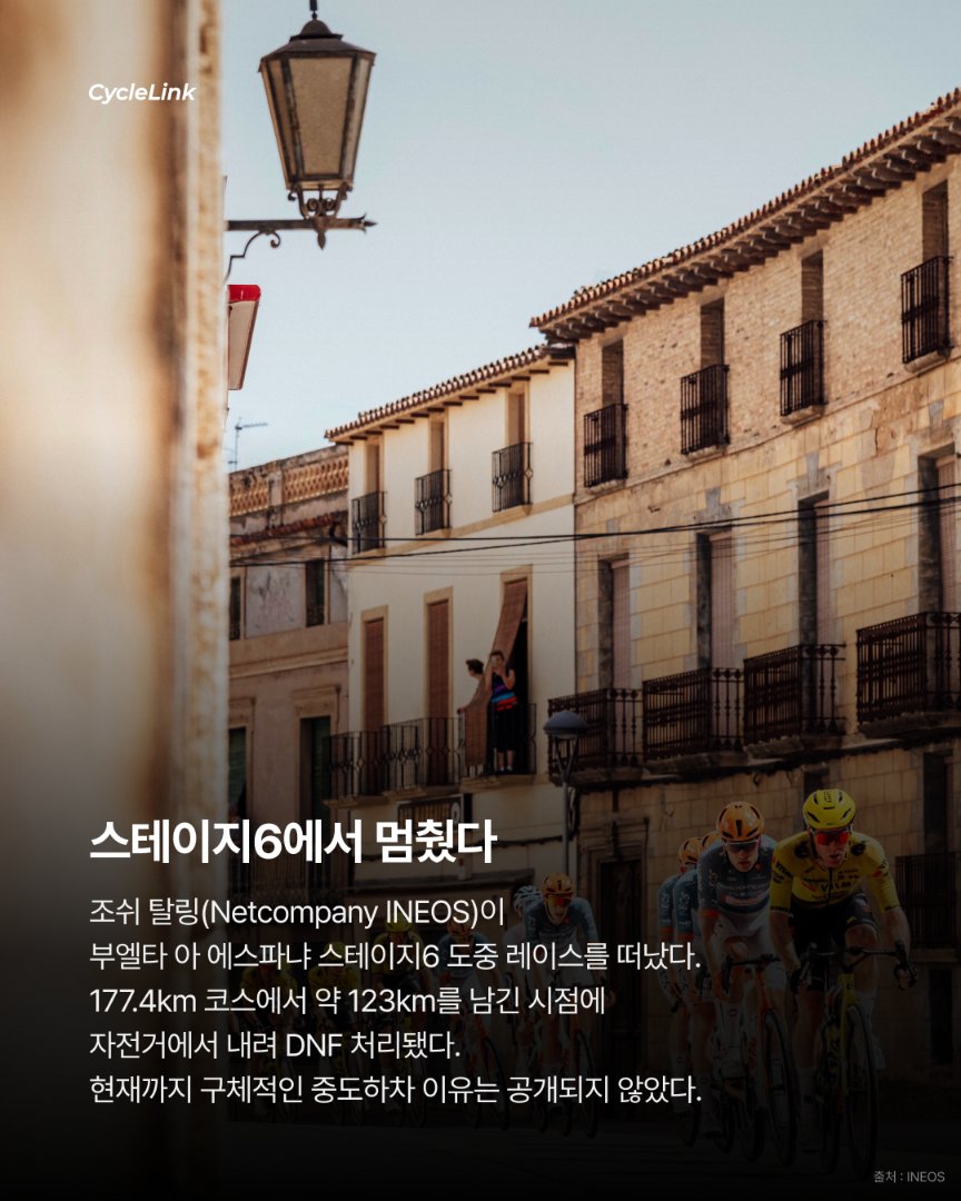동생 떠나보낸 뒤 출전 조쉬 탈링, 부엘타 이탈 · 사진 2