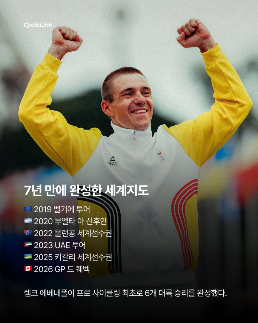 프로 사이클 최초 위업 렘코, 6대륙 대회우승 · 사진 9