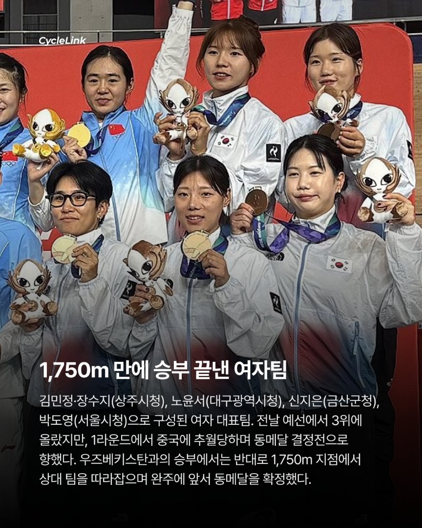 아시안게임 트랙 단체추발 남녀 나란히 동메달 · 사진 3