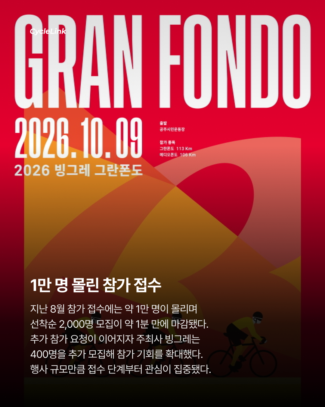 1만 명 몰려 1분 만에 마감된 빙그레 그란폰도 · 사진 3